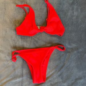 White Fox Red Bikini